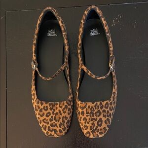 Target Wild Fable Leopard Print Mary Jane Flats size 10